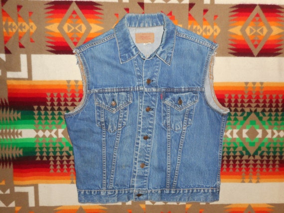Levis Big E Denim Vest Sz M/L