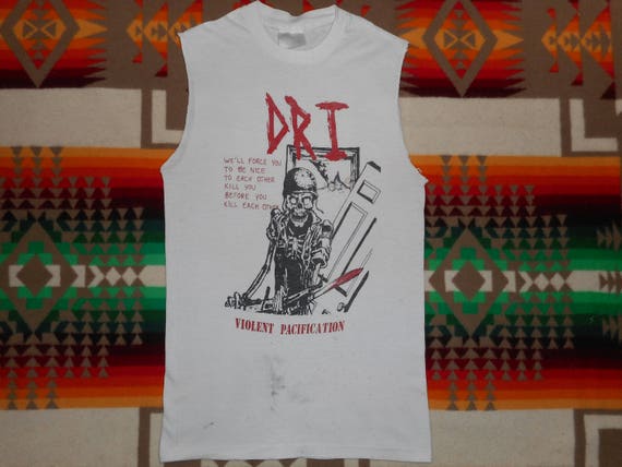 80s D R I Violent Pacification T Shirt Sz Xs Thrash Metal Etsy