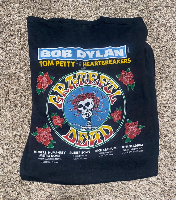 Vintage 80s Bob Dylan Grateful Dead T-Shirt Tom P… - image 4