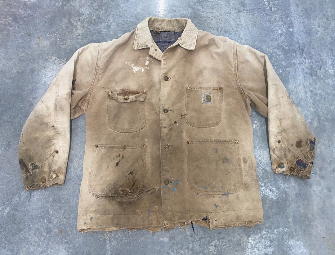 70s Carhartt Blanket Lined Work Jacket 44 USA Made Chore Barn Etsy