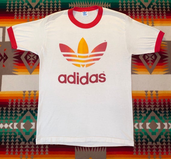 Adidas Trefoil Ringer T Shirt Sz M