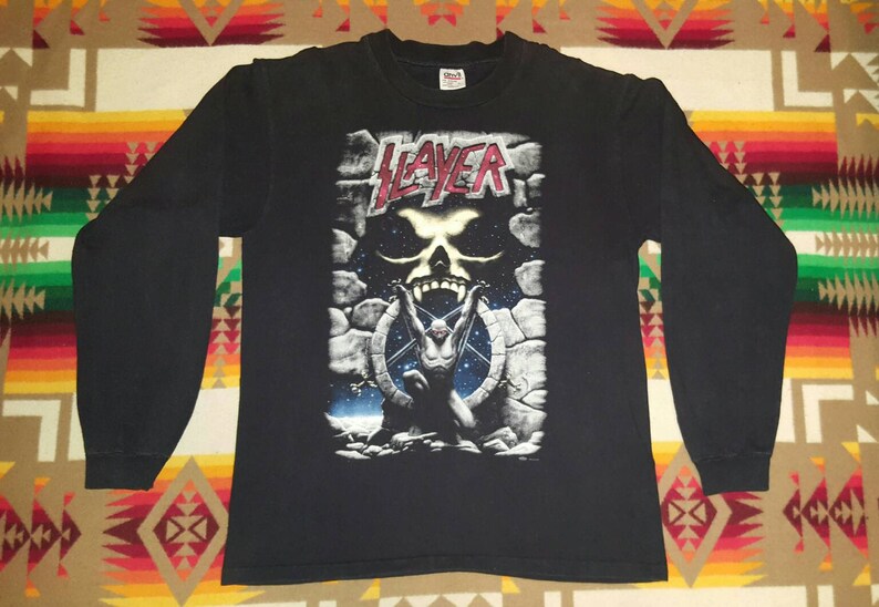 Slayer Long Sleeve T Shirt Sz L Thrash Metal Metallica Sepultura Megadeth Exodus