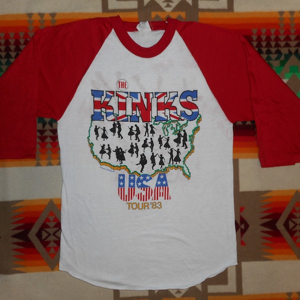 Vintage 1983 The Kinks State Of Confusion Raglan T Shirt Sz Small The Who Rolling Stones