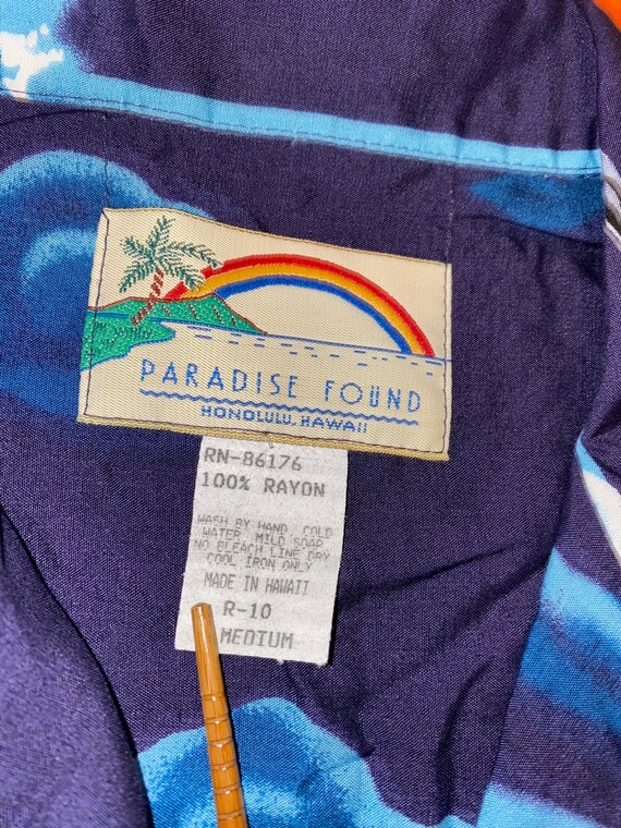 Paradise Found Surf Board Beach Hawaiian Shirt Sz… - image 4