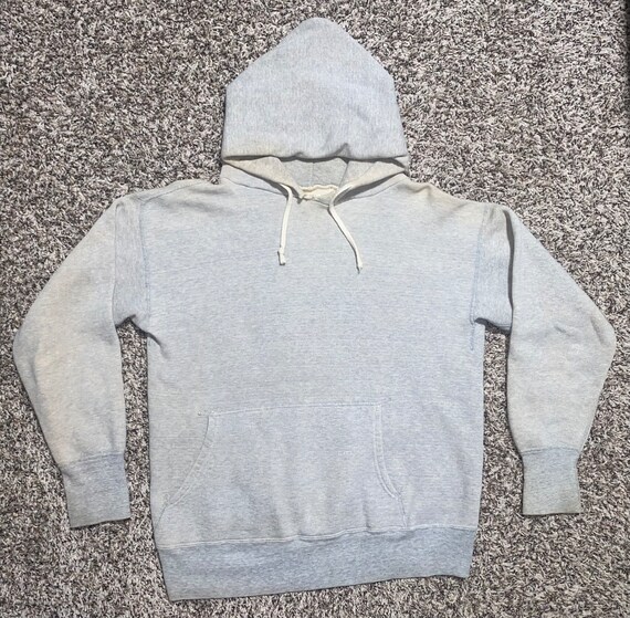 Vintage 60s Pullover Gray Hoodie Overstitch - image 1