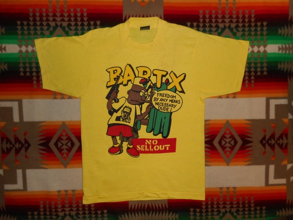 Bart X T Shirt Sz S Bootleg Bart Malcom X