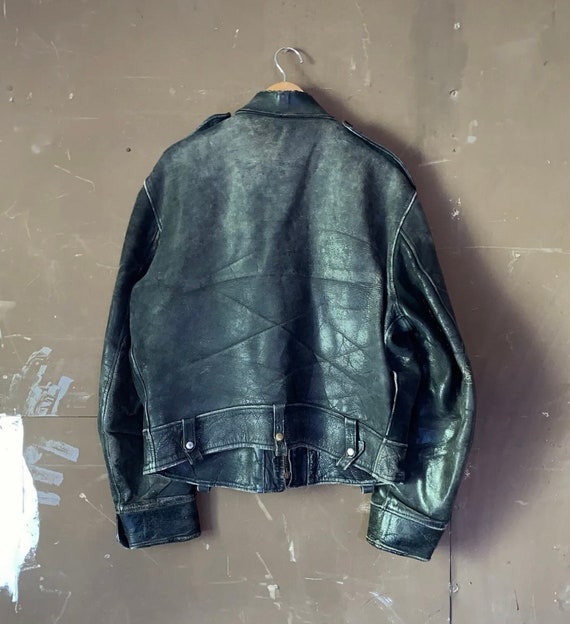 vintage 40s CHP Leather Motorcycle Jacket - image 2