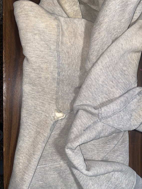 Vintage 60s Pullover Gray Hoodie Overstitch - image 7