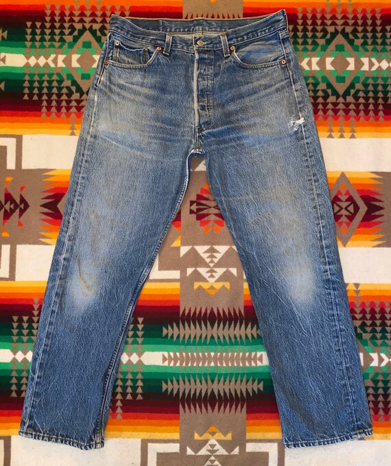 Levis 501 Button Fly Jeans Sz 35