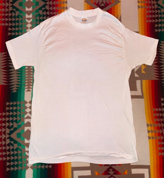 60s 70s Sears Blank White T Shirt - image 1