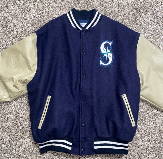 Vintage 1990s MLB Seattle Mariners Leather Varsity Jacket Sz. XL