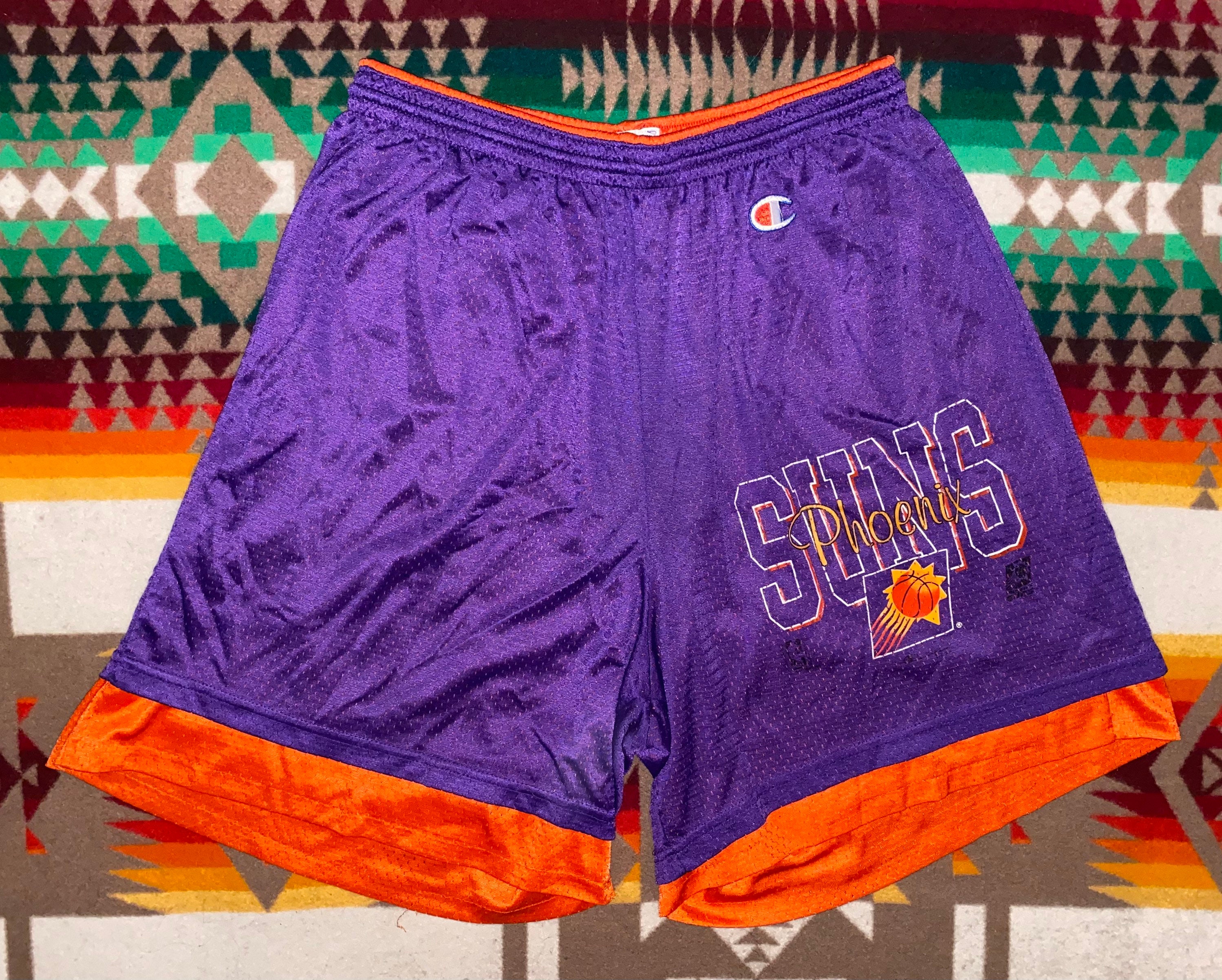 RETRO NBA SUNS COLLEGE STYLE MESH PRINTED BASKETBALL SHORTS