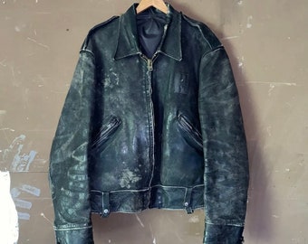 vintage 40s CHP Leather Motorcycle Jacket