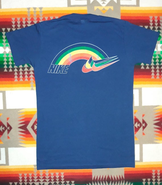 Nike Rainbow T Shirt Blue Tag Sz Small 