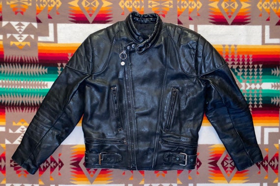 Vanguard Leather Motorcycle Jacket Sz 42