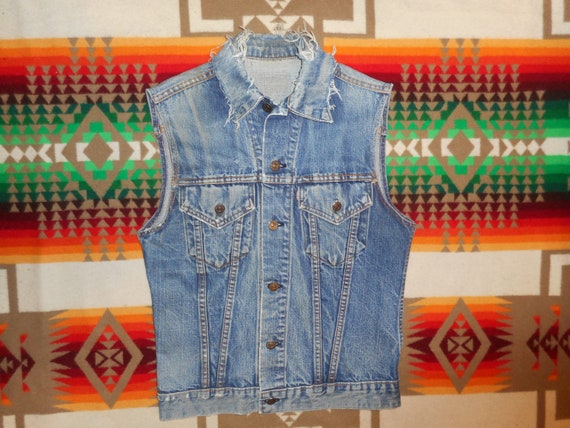 Levis Big E Denim Vest Sz Small