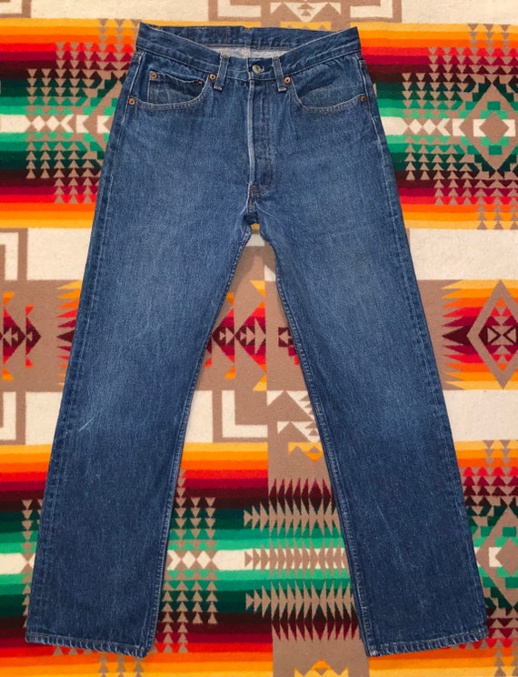 Levis Button Fly 501 Dark Wash Jeans 30 