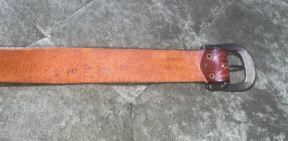 Vintage Tooled Leather Belt - image 4