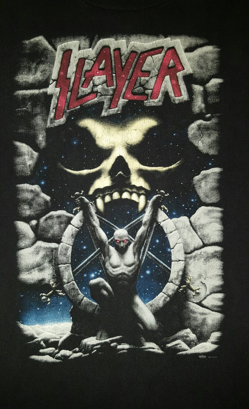 Slayer Long Sleeve T Shirt Sz L Thrash Metal Metallica Sepultura Megadeth Exodus