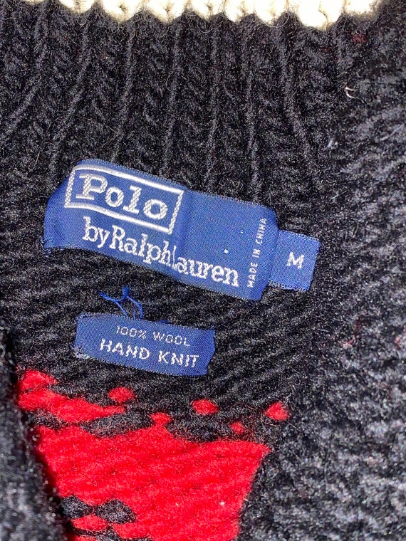 Vintage Polo Ralph Lauren Thick 100% Wool Hand Kn… - image 5