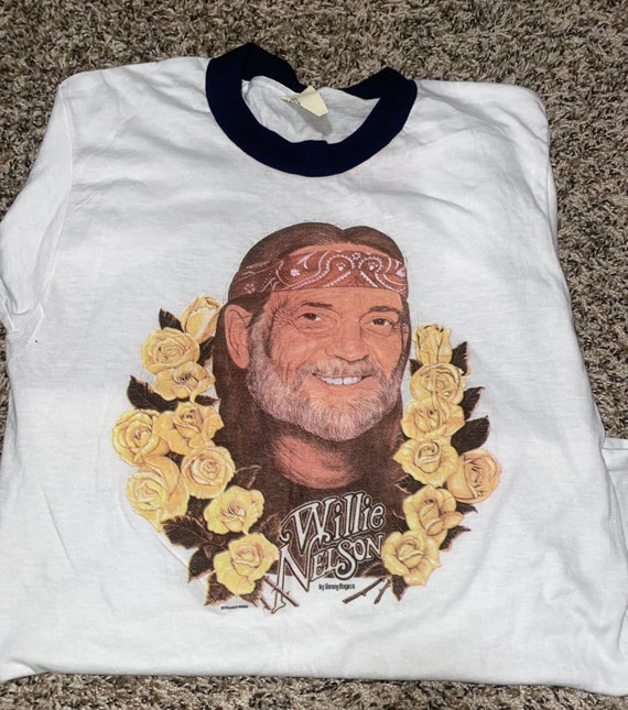 Vintage 80s Willie Nelson Ringer T Shirt - image 2