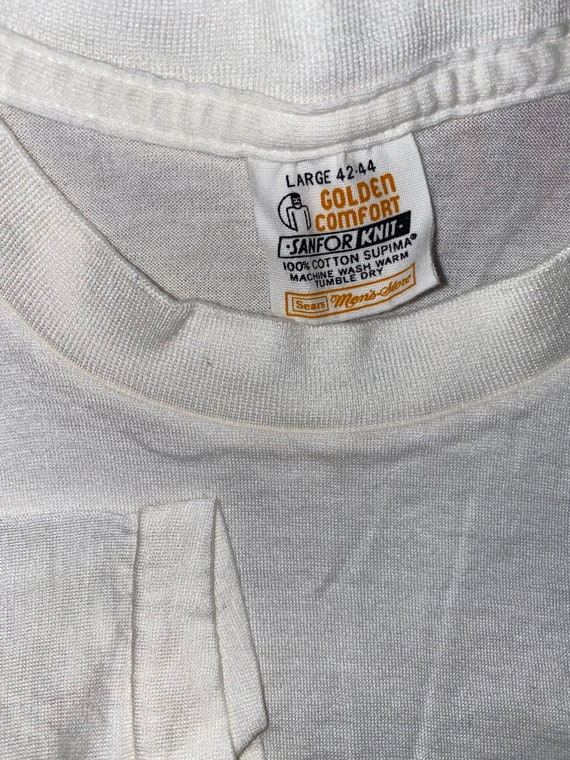 60s 70s Sears Blank White T Shirt - image 2