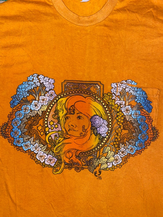 Vintage Hang Ten Art Nouveau Pocket T Shirt Doubl… - image 3