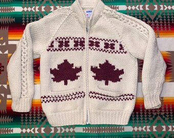 70s Kanata Canada Maple Leaf Hand Knit 