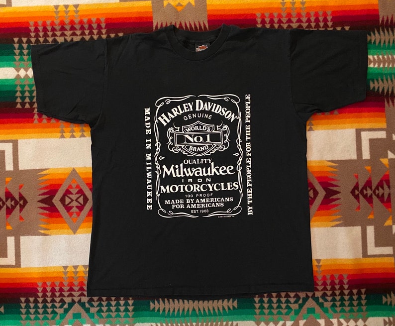 Harley Davidson Jack Daniels T Shirt Sz XL