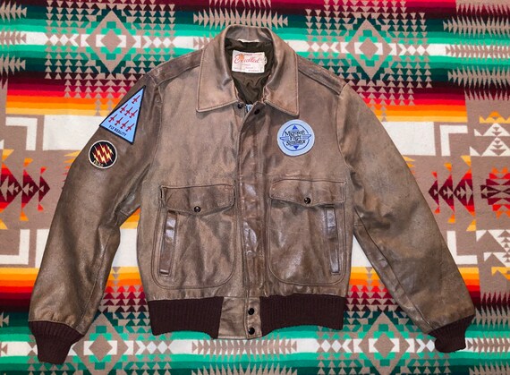 Excelled Leather Flight Bomber Jacket Sz 40