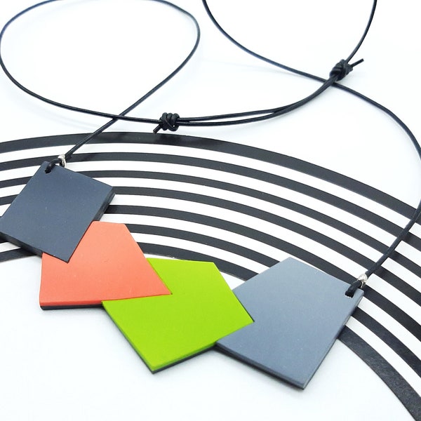 Geometric necklace in polymer clay
