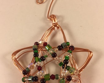 Sparkling Mixed Media Christmas STAR Ornament