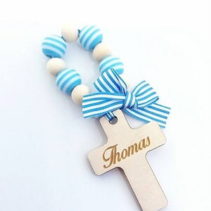 Set 5 Rosari Da Dito In Acrilico Per Battesimo E Comunione – Mini Coroncina Con Perle E Croce In Metallo