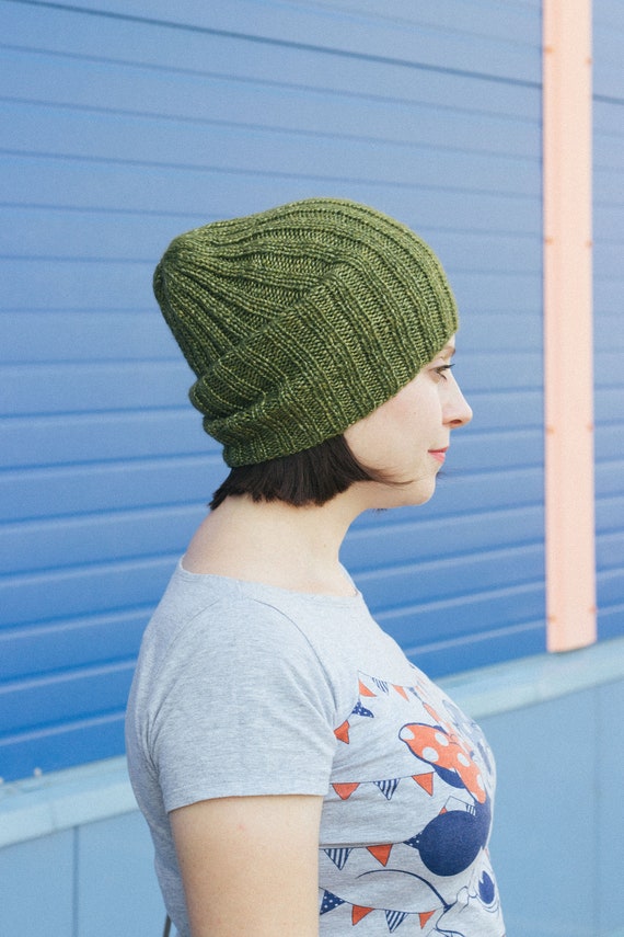 olive green knit hat