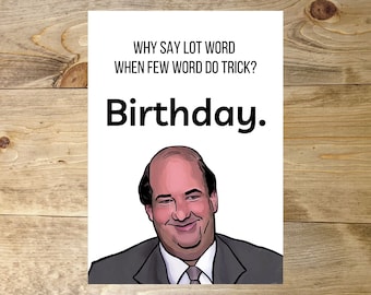 Kevin Few Word Birthday Greeting Card - Etsy Israel