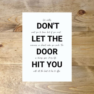 Don't Let The Door Hit You - Co-worker Miss You Card