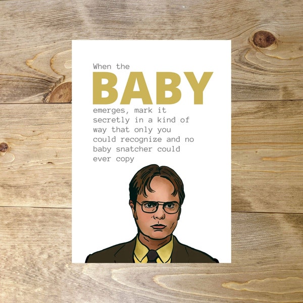 Dwight Mark the Baby Baby Shower Greeting Card