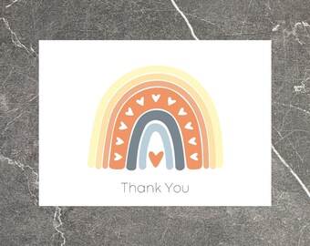 Rainbow Thank You Greeting Card Printed