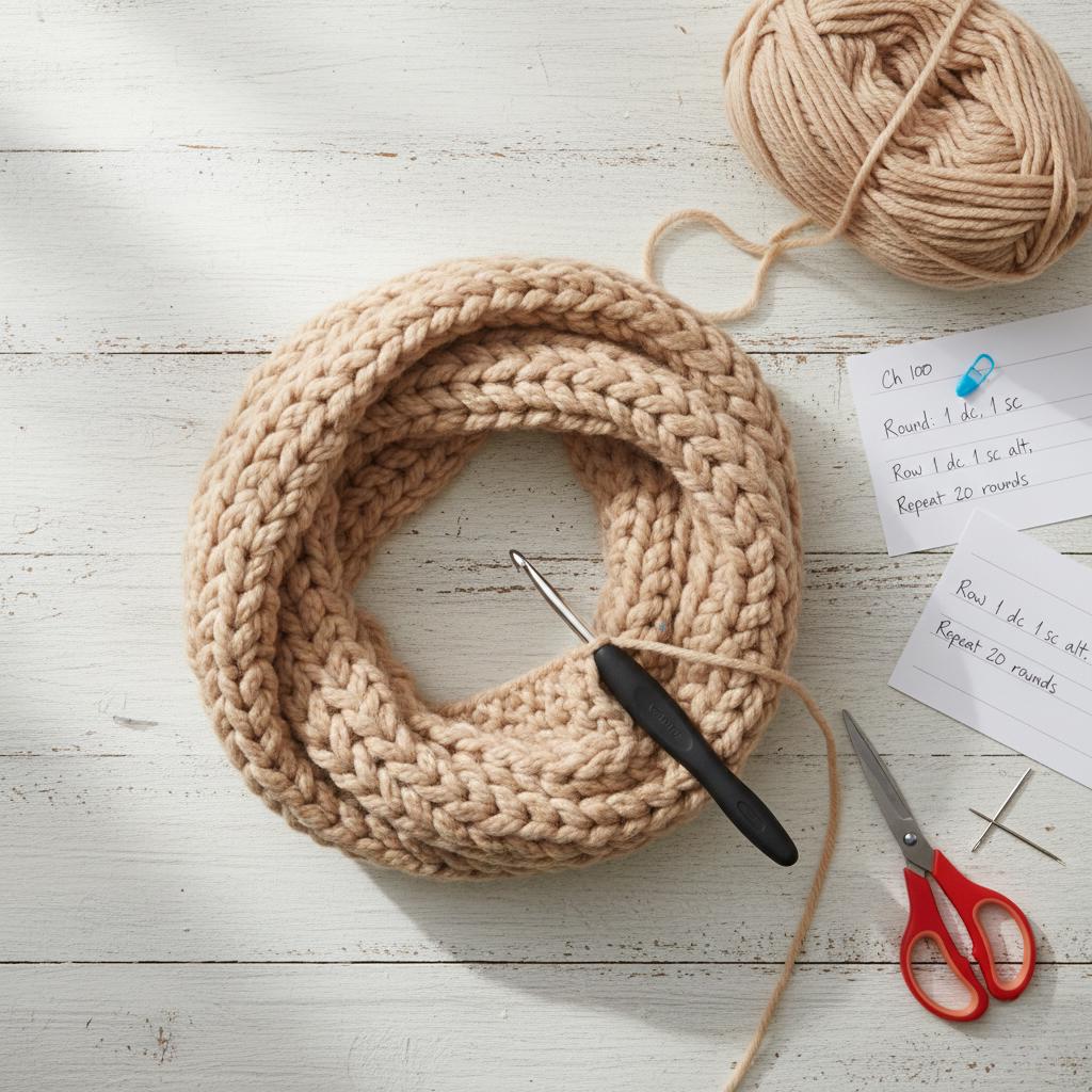 Chunky Infinity Scarf Crochet Pattern PDF – Beginner Friendly Bulky ...