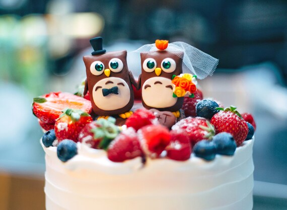 Chouette Gateau De Mariage Topper Hibou Chouette Gateaux De Etsy