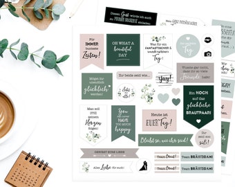 Cute Greenery Stickers for Wedding Decoration and Guestbook