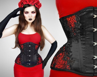 Forum Women's Vampire Corset, Black/red, Standard at  Women's  Clothing store