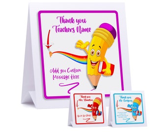 Personalised Teacher Thank You Card - 3D Pencil Handmade