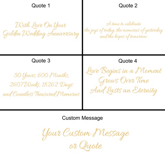 Personalised Golden Wedding Anniversary Card Luxury 50th Etsy