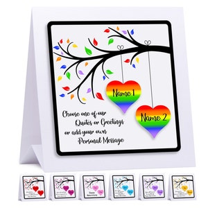 Personalised Gay Anniversary Card, Engagement, Wedding Card LGBT Rainbow