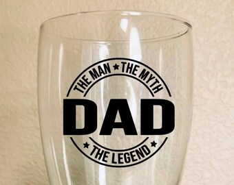 The man the myth the legend, dad beer glass, fathers day gift from kids, Fathers Day gift ideas, Fathers  Day beer glass, Christmas gift