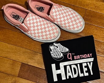 blush checkerboard vans