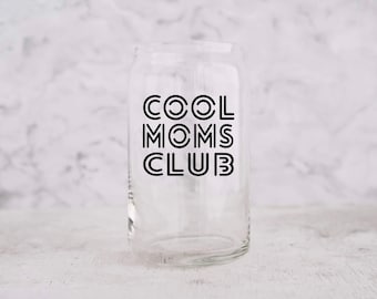 Cool moms club, mothers day gift for new mom, mom iced coffee glass, new mom gift, mom gift from husband, gifts for her,