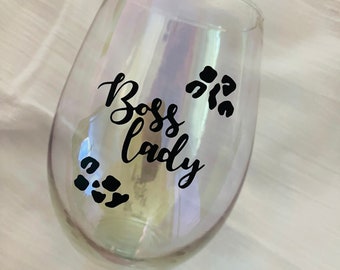 Boss lady wine glass, boss lady gift, boss appreciation gift, gift for female boss, new job gift for her, Christmas gift for coworkers