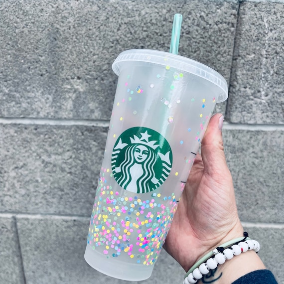 Spring Starbucks Cold Cup Pastel Glitter Spring Tumbler Easter